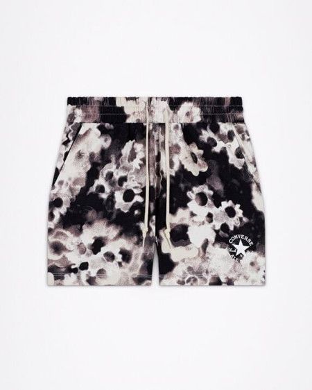 Washed Floral Cotton Shorts
